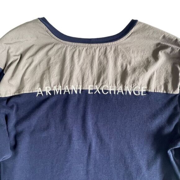 Armani Exchange AX Blue & Gray Long Sleeve Men’s Size XL - Picture 1 of 6